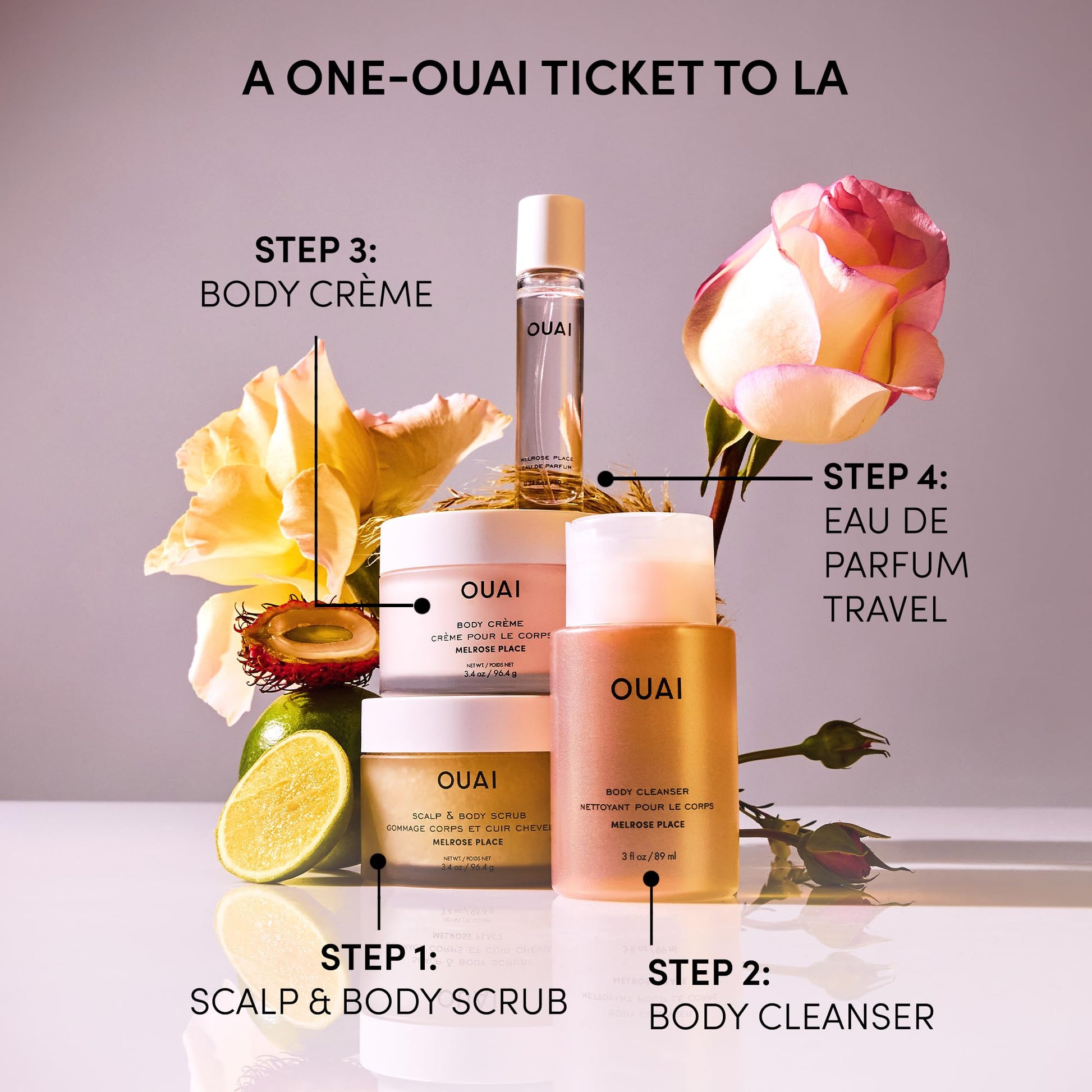 OUAI Scalp & Body Scrub Travel Size, Melrose Place - Exfoliating Body Scrub with Sugar & Coconut Oil Blend for Smooth, Moisturized Skin - Gentle for Removing Product Build Up (3.4 Oz) OUAI buy australia supplements