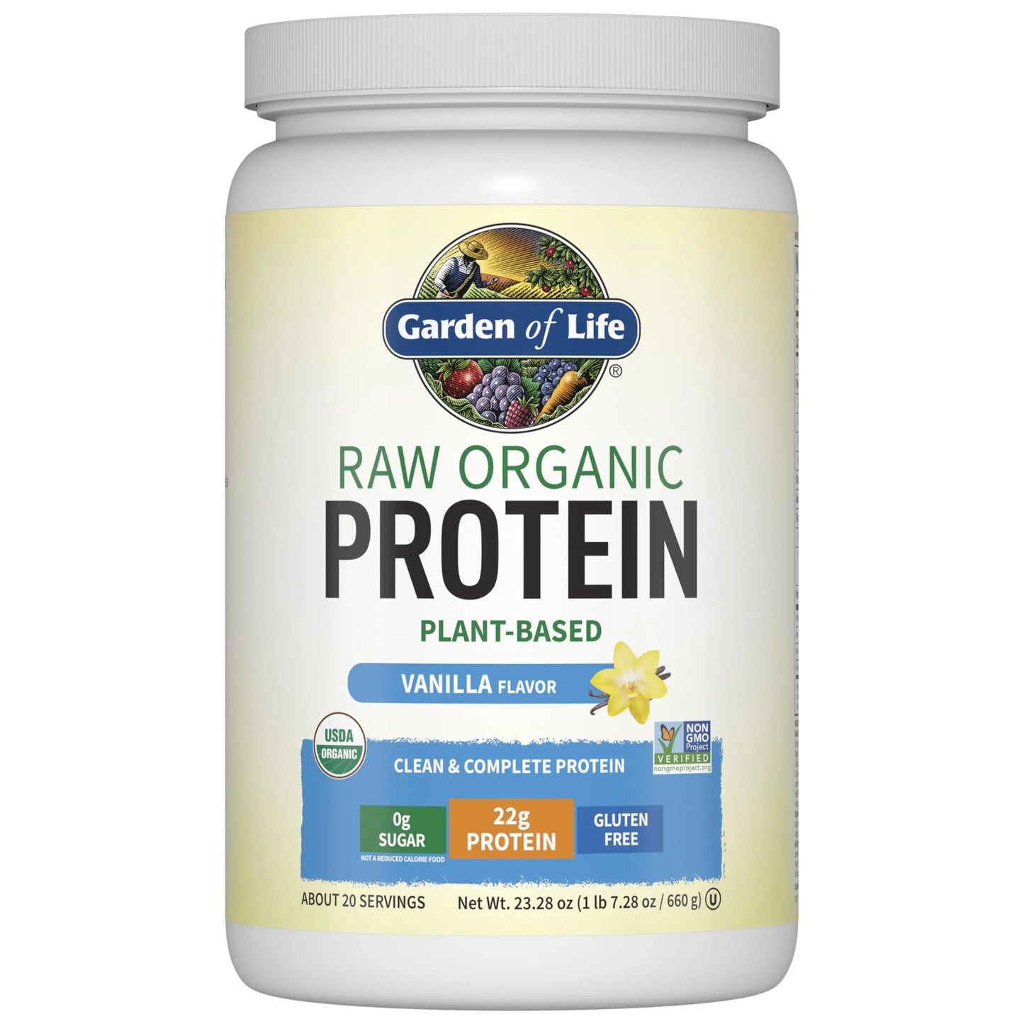Garden Of Life Protein Powder, Vegan Protein Powder, Bcaa, Probiotics & Digestive Enzymes, Gluten & Lactose Free, Vanilla, 23.28 Ounce Garden of Life