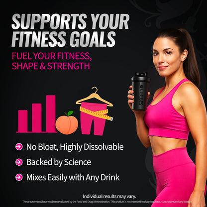 Bold Buns Creatine for Women – Booty Builder Supplement with Collagen & BCAA – Supports Muscle Development, Post-Workout Recovery, Skin Elasticity Bold Buns