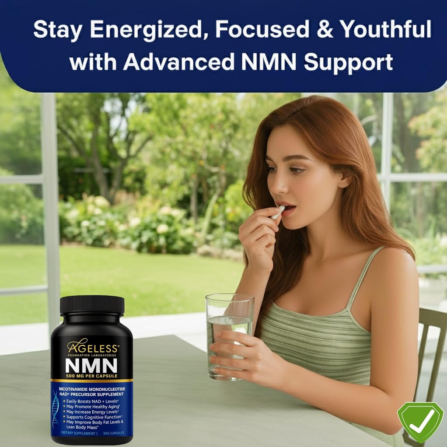 NMN Supplement 500mg Nicotinamide Mononucleotide | Supports NAD+ Levels, Energy, Cognitive Function, Muscle Health & Healthy Body Composition – Capsules (30) Ageless Foundation Laboratories buy australia supplements