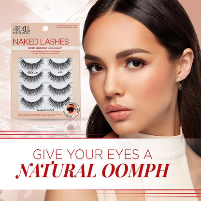 Ardell Naked Lashes 421 Subtle Volume Natural Look False Eyelashes, 4 Pairs Ardell