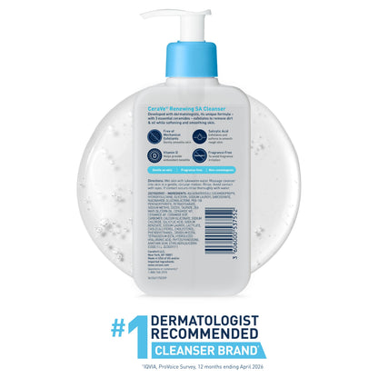 CeraVe Renewing Salicylic Acid Cleanser, BHA Exfoliating Face Wash, 16oz CeraVe