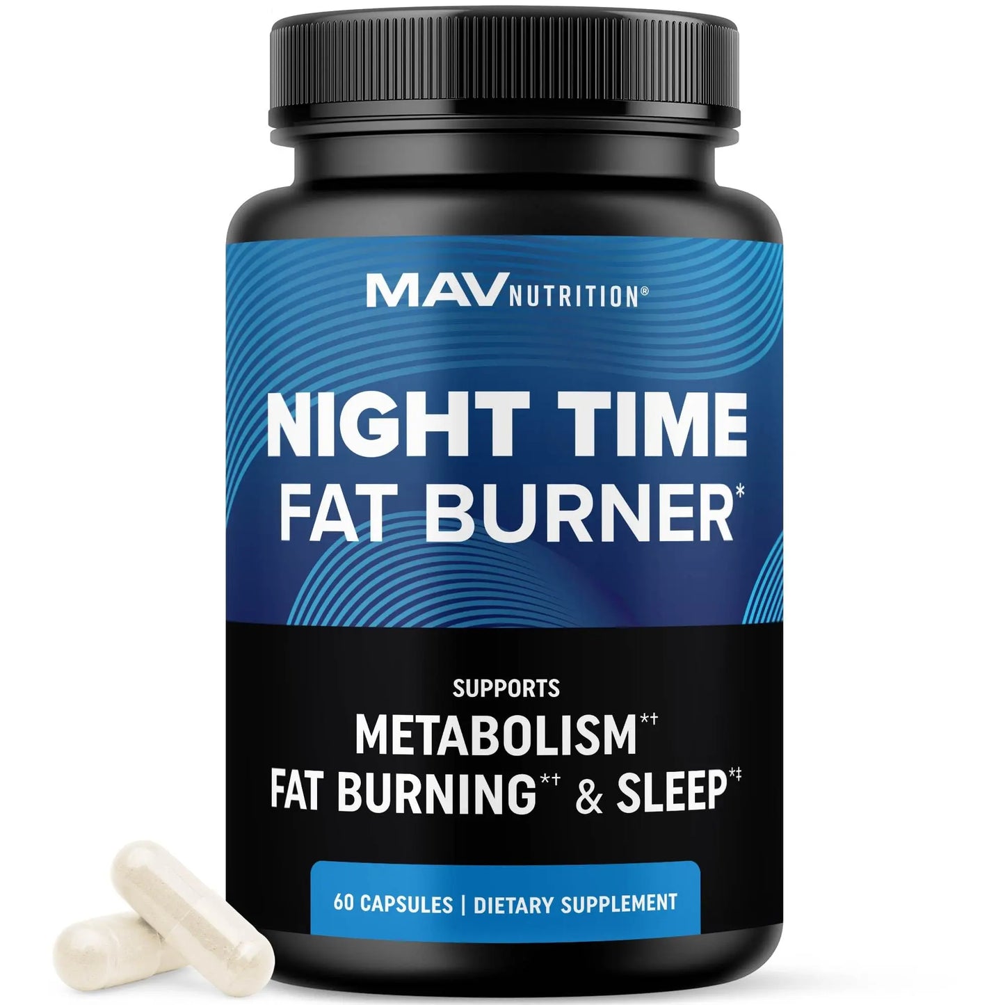 Night Time Fat Burner for Weight Loss Support & Sleep Aid | Appetite Suppressant, Carb Blocker, Nighttime Metabolism Booster for Stomach Fat Burner MAV NUTRITION