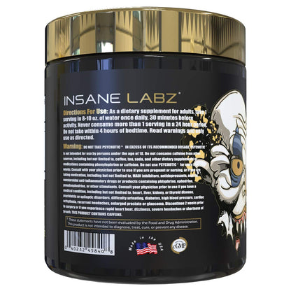 Insane Labz Psychotic Gold, High Stimulant Pre Workout Powder, Extreme Lasting Energy Focus, Pumps and Endurance with Beta Alanine, DMAE Bitartrate, NO Booster (35 Servings, Watermelon)