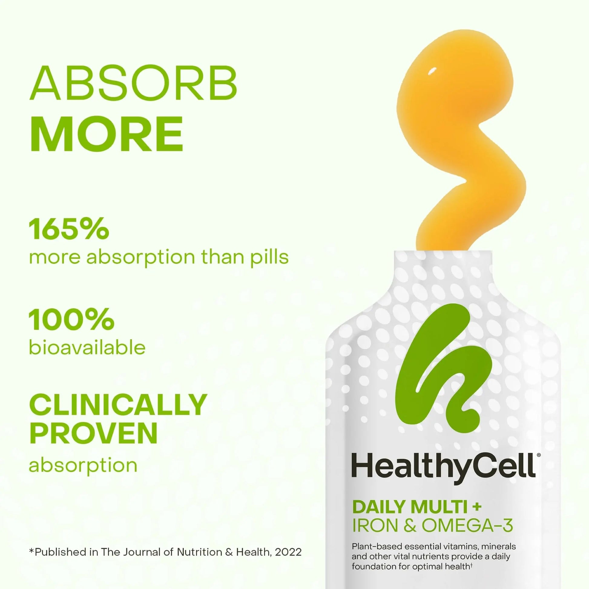 Healthycell Vegan Daily Multivitamin Liquid Supplement with Iron and Omega-3, 25+ Essential Vitamins, Minerals & Nutrients for Brain Healthycell buy australia supplements