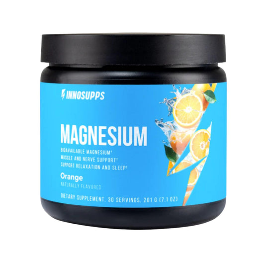 InnoSupps Magnesium Powder - Dual-Action Mineral Mix with Magnesium Bisglycinate & Carbonate - Promotes Stress Relief, Hydration, and Recovery (Lemonade, 30 Servings)