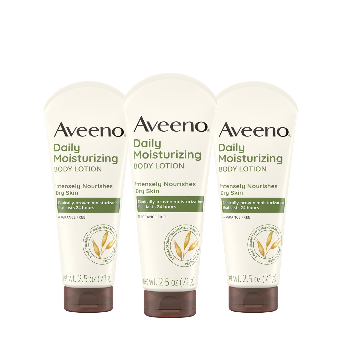 Aveeno Daily Moisturizing Body Lotion, Fragrance-Free, 2.5 fl. oz, 3 Pack Aveeno