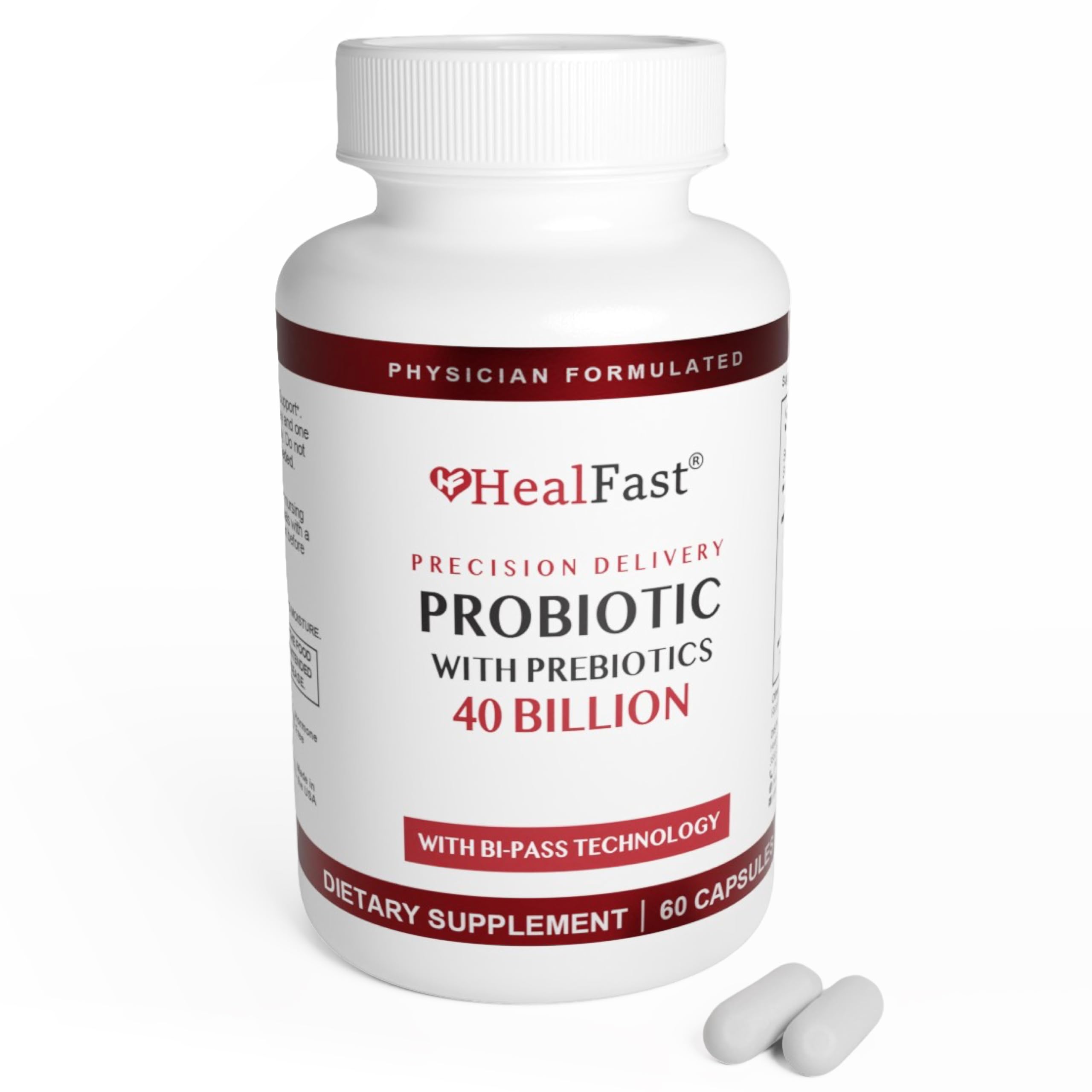 HealFast Physician Formulated Probiotic Supplement - 40 Billion CFU - Live Prebiotics and Probiotics for Men and Women - Probiotics for Gut Health - Non-GMO and Vegan - 30 Day Supply HealFast buy australia supplements