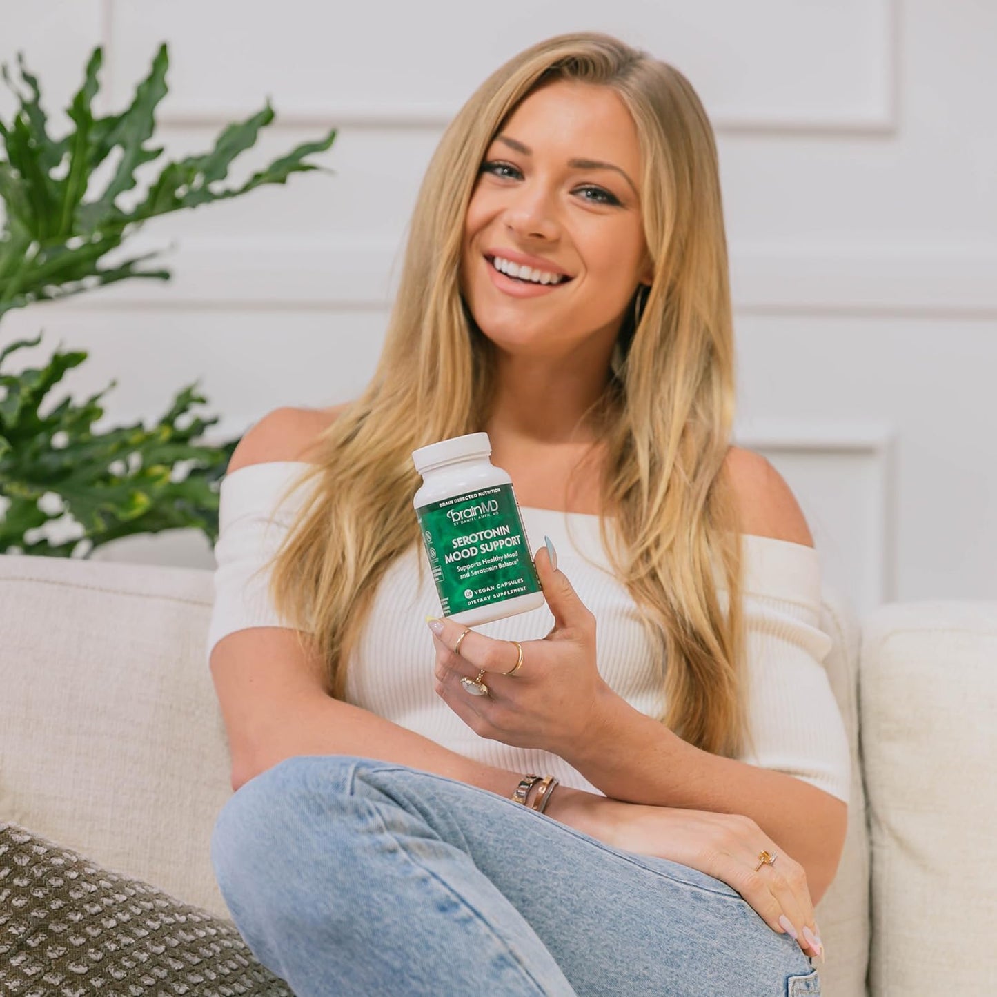 BRAINMD Dr Amen Serotonin Mood Support - 120 Capsules - Supports Healthy Serotonin Balance - Gluten Free - 30 Servings