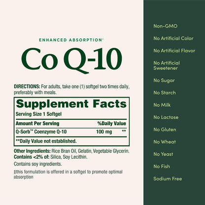 Nature's Bounty CoQ10, Helps Maintain Healthy Blood Pressure, 100 mg, Rapid Release Softgels, 75 Count Gsupps Australia
