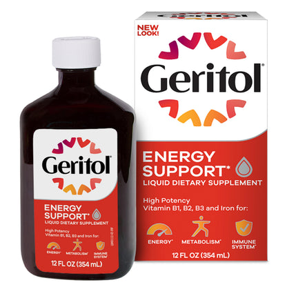 Geritol Liquid Vitamin and Iron Supplement, Energy Support, Contains High Potency B-Vitamins and Iron, Pleasant Tasting, Easy to Swallow Geritol