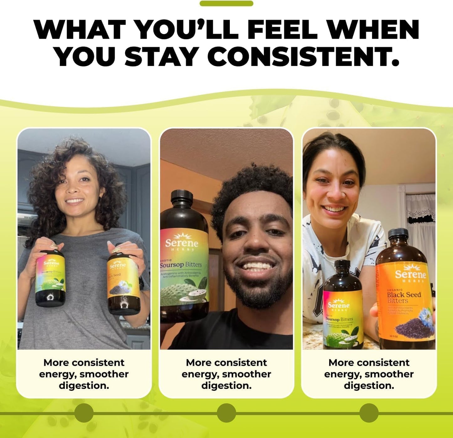 Serene Herbs Soursop Bitters Liquid & Black Seed Bundle – Organic Herbal Guanabana for Digestive Support & Immune Health – Vegan, Non-GMO – 32 oz (16 oz Each), (2 Pack)