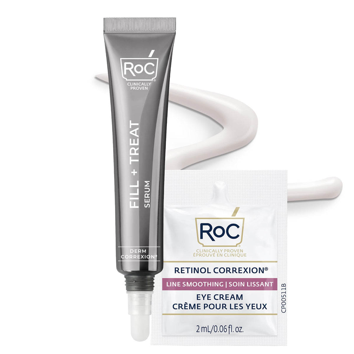 RoC Derm Correxion Fill+Treat Retinol Serum, Deep Wrinkle Filler for Face RoC