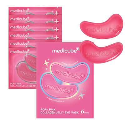 medicube Jelly Eye Mask PDRN Pink Collagen - Hydrogel Eye Patches, 6 Pairs medicube