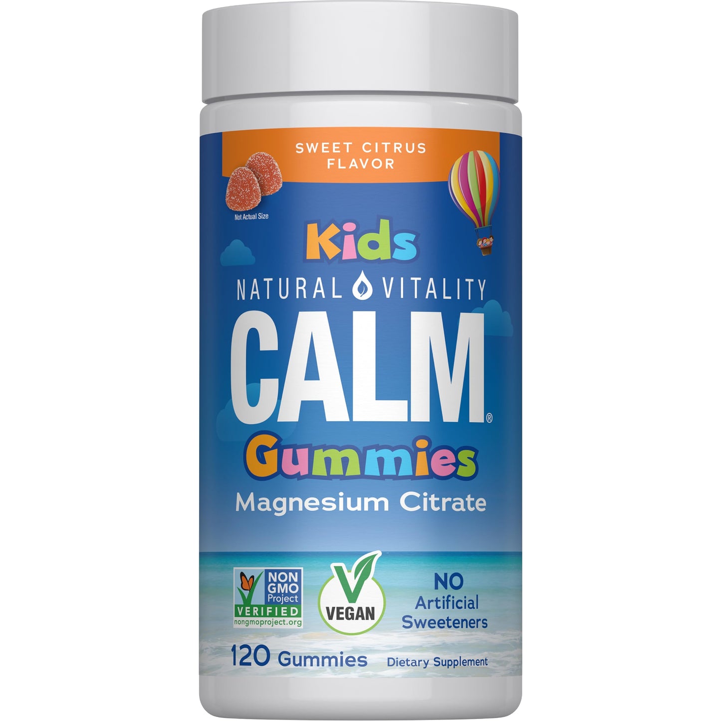 Natural Vitality Calm, Magnesium Citrate Kids Supplement, Stress Relief Gummies, Supports a Healthy Response to Stress Natural Vitality