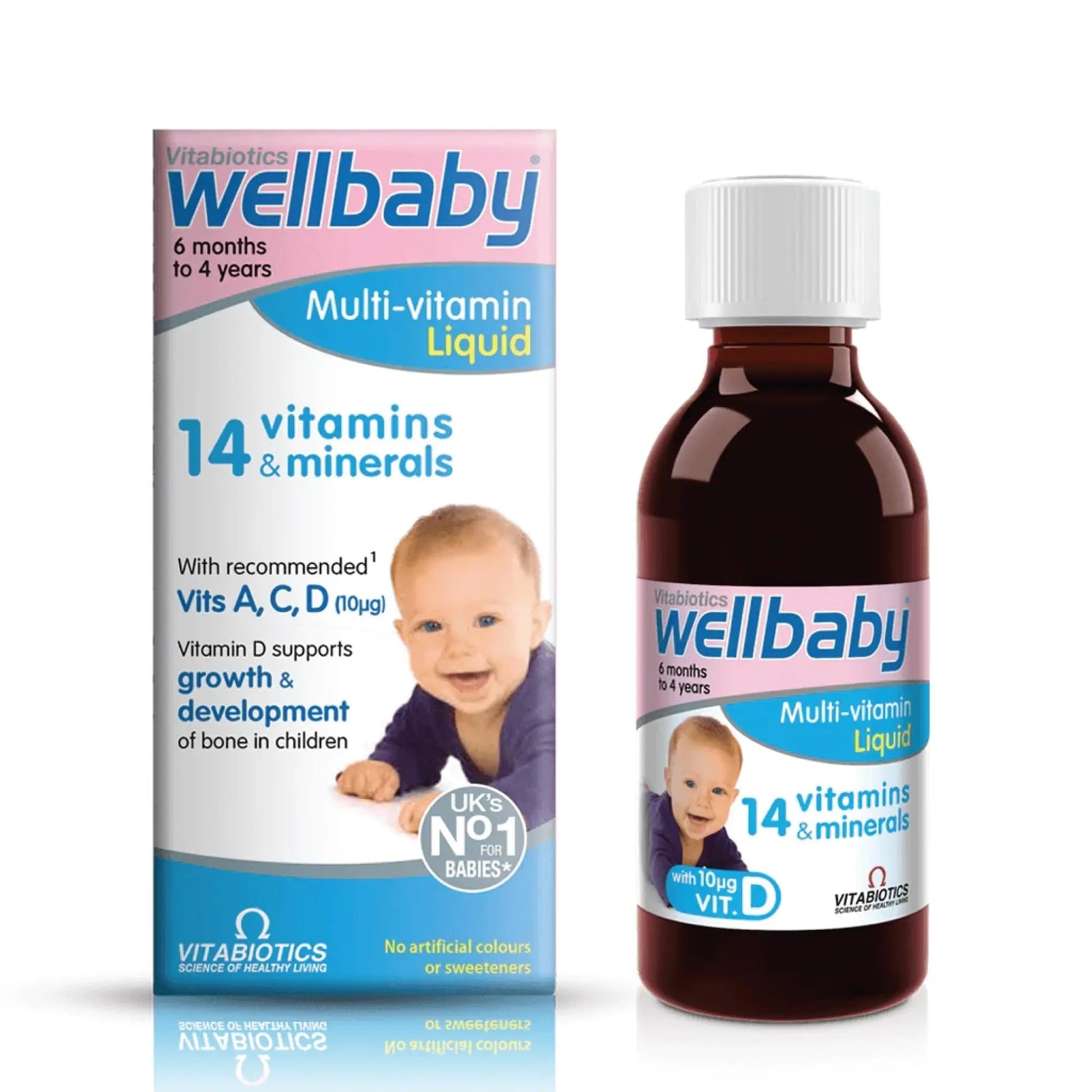 Vitabiotics Wellbaby Multi-Vitamin Liquid - Immune System Multivitamin for Infants and Babies Ages 6 Months to 4 Years - 150mL WELLBABY buy australia supplements