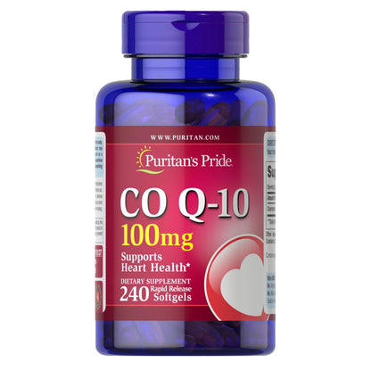 Puritan's Pride Coenzyme CoQ10 100mg, Dietary Supplement for Heart Health, Blood Pressure, Oral Gum Health, and Healthy Aging Support Puritan's Pride