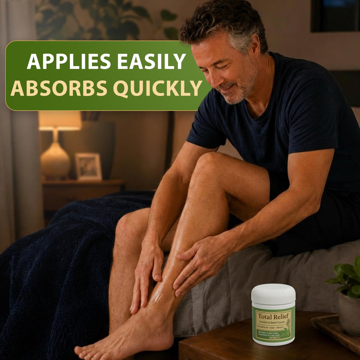 HiRelief Total Relief - Magnesium Cream - Topical Lotion for Muscles, Joints & Legs - Magnesium Chloride with MSM, Arnica & B6 - Lightweight & Fast-Absorbing - 4 Fl Oz (Pack of 1) HiRelief