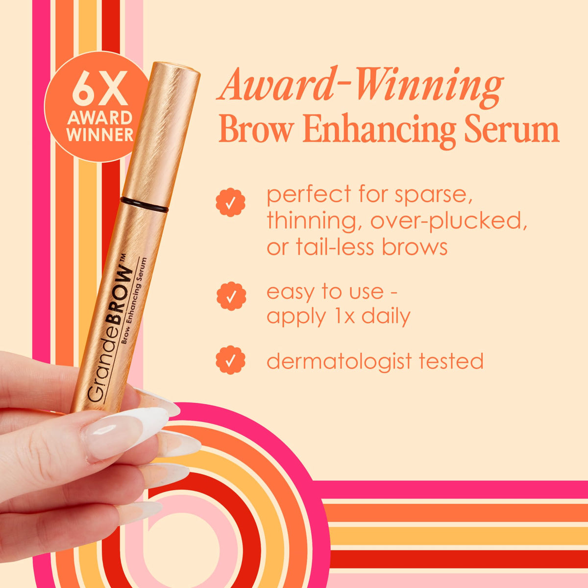 Grande Cosmetics GrandeBROW Brow Enhancing Serum, 1.5mL, 8-Week Supply Grande Cosmetics
