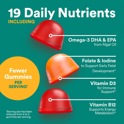 SmartyPants Prenatal Multivitamin Gummies with Omega 3 DHA/EPA, Methylfolate, Biotin, Vitamins D3, C, B12, B6, A, K, and Zinc, Gluten Free, Clean Label SmartyPants
