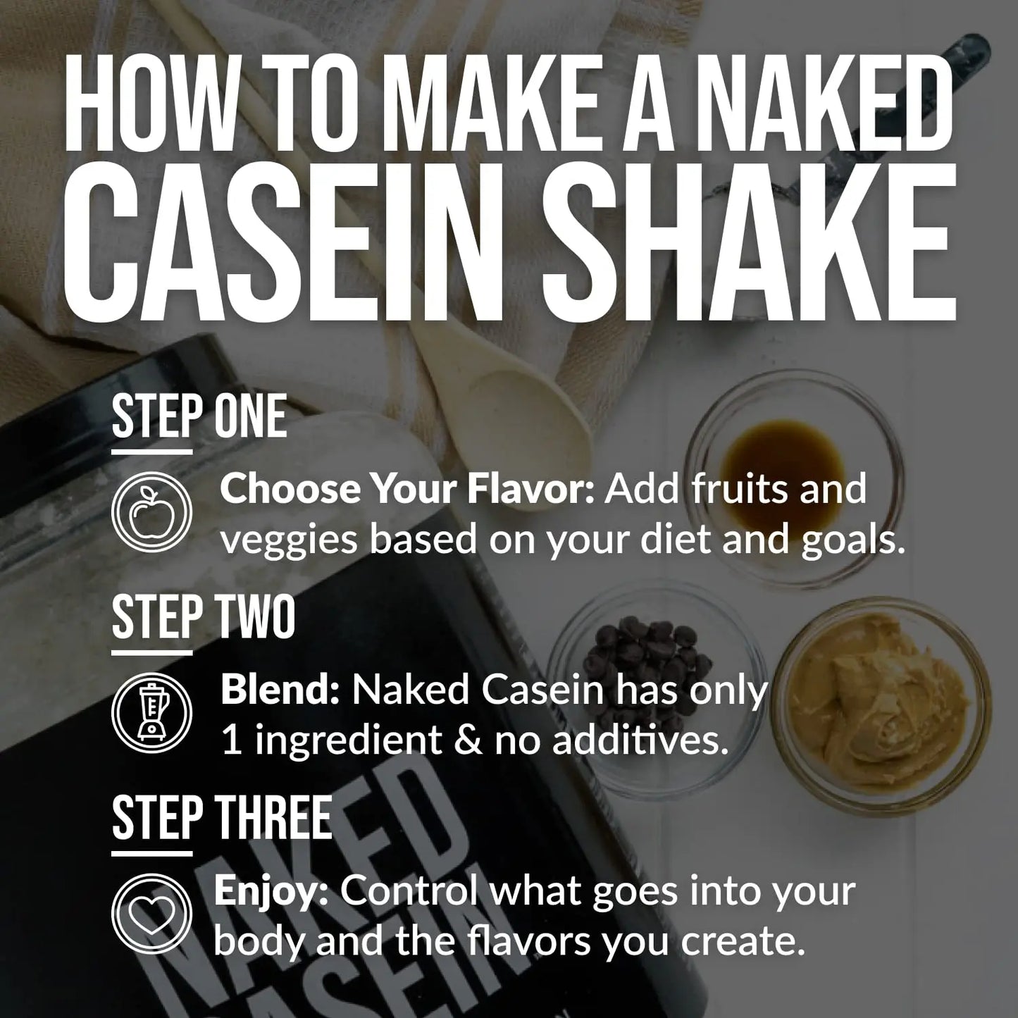 NAKED Casein - 1Lb Micellar Casein Protein - Bulk, Zero Carb, NSF Certified, GMO-Free, Gluten Free, Soy Free, Preservative Free - Stimulate Muscle Growth NAKED