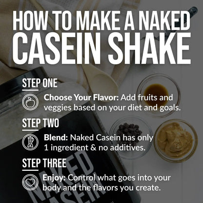 NAKED Casein - 1Lb Micellar Casein Protein - Bulk, Zero Carb, NSF Certified, GMO-Free, Gluten Free, Soy Free, Preservative Free - Stimulate Muscle Growth NAKED