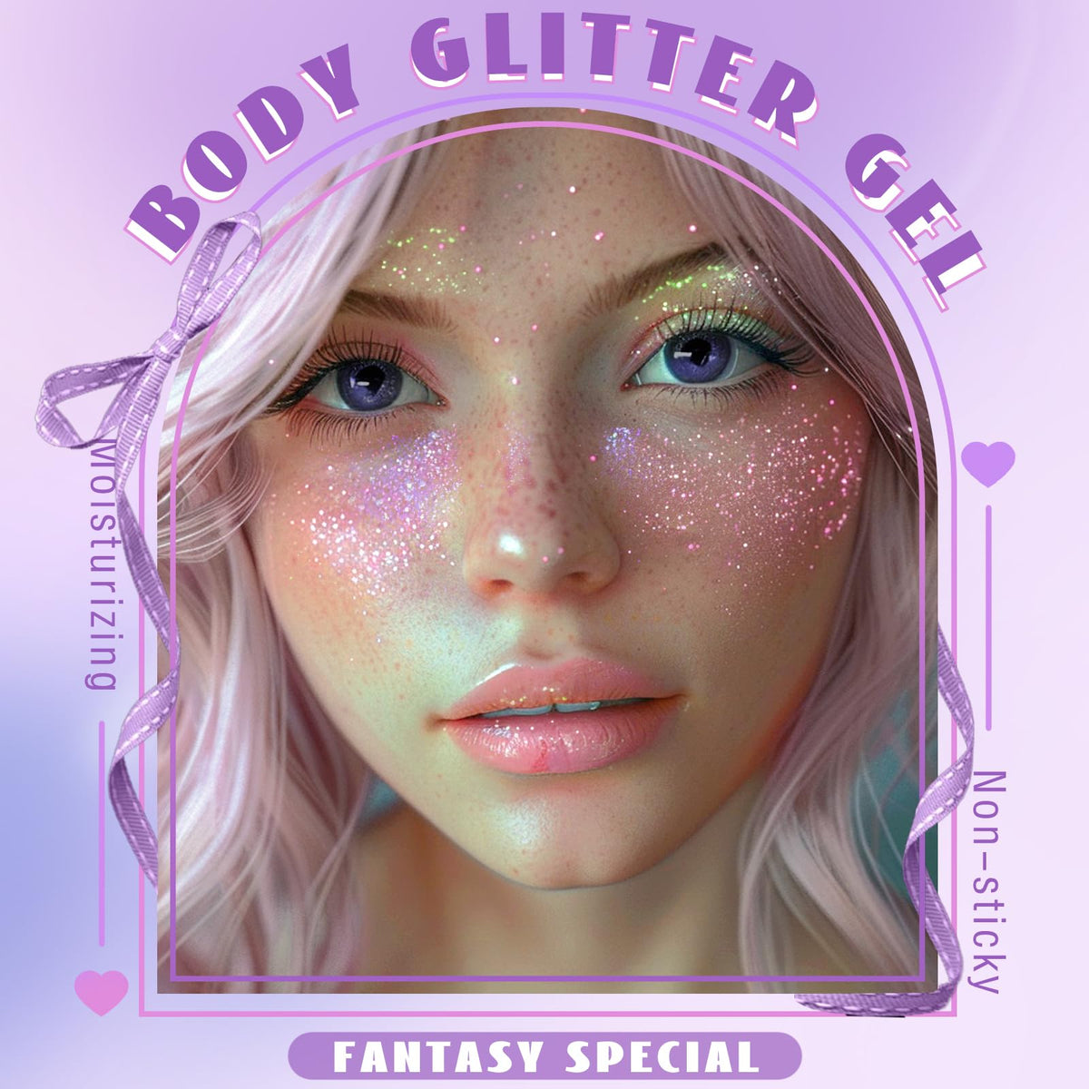 HOSAILY Roll-on Holographic Body Glitter Gel for Face Hair, Chameleon Color Changing Glitter Gel Under Light, Chunky Mermaid Sequins Festival Party Rave Accessories Shimmer Makeup (Sparkling Pink) HOSAILY