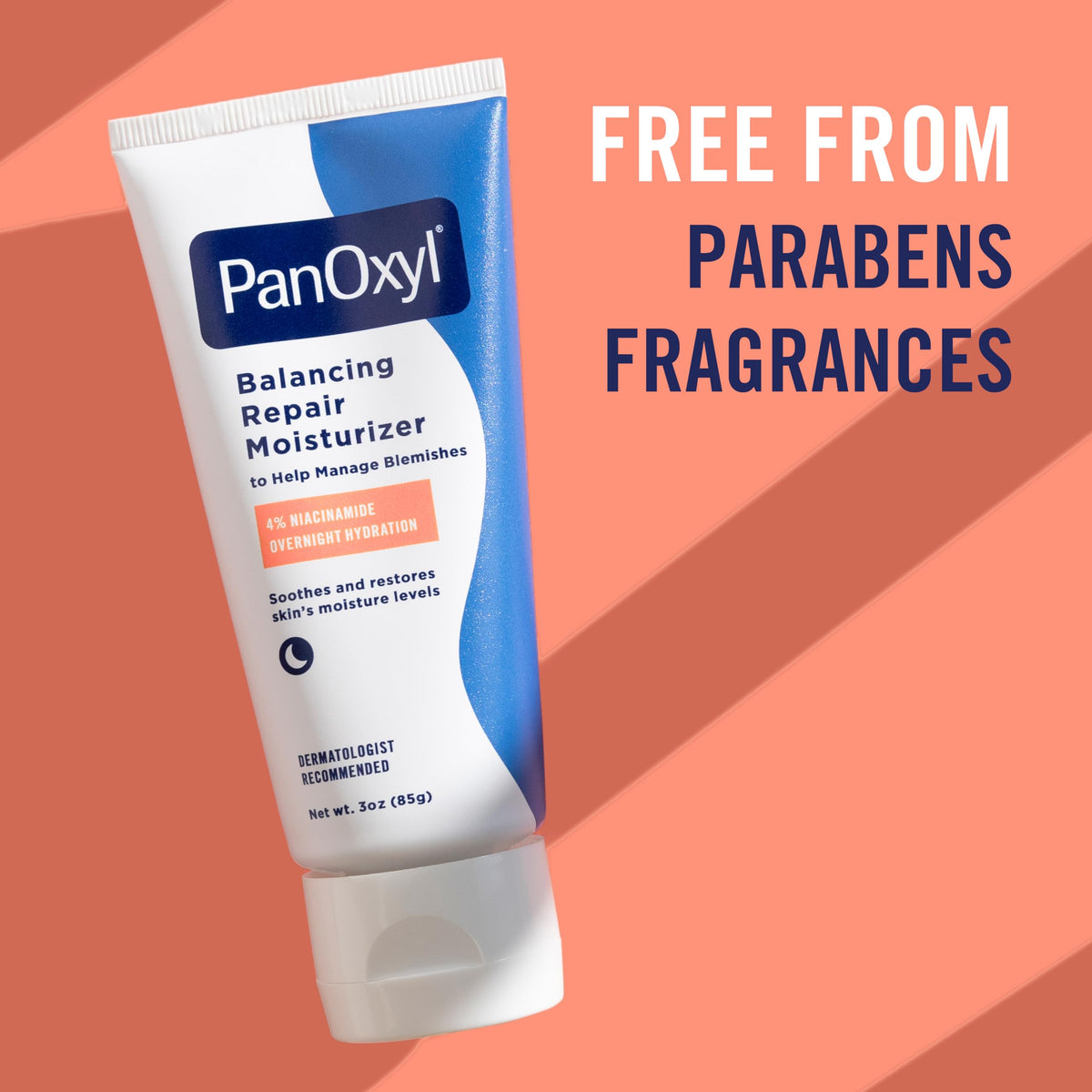 PanOxyl PM Balancing Repair Moisturizer with Niacinamide, Ceramides and Cica, Hydrating Face Moisturizer, Acne Prone Skin and Dry Skin, Non-Comedogenic Night Face Moisturizer, 3 oz PanOxyl