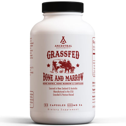 Ancestral Supplements Grass Fed Beef Bone and Marrow Supplement, 180 Ct Ancestral Supplements