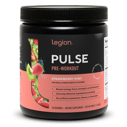 LEGION Pulse Pre Workout Supplement - All Natural Nitric Oxide Preworkout Drink to Boost Energy, Creatine Free, Naturally Sweetened, Beta Alanine, Citrulline, Alpha GPC (Fruit Punch)