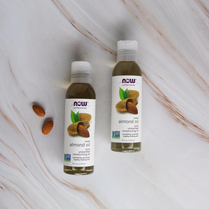 NOW Foods Solutions, Sweet Almond Oil, 100% Pure Moisturizing Oil, Promotes Healthy-Looking Skin, Unscented , 4-Ounce NOW