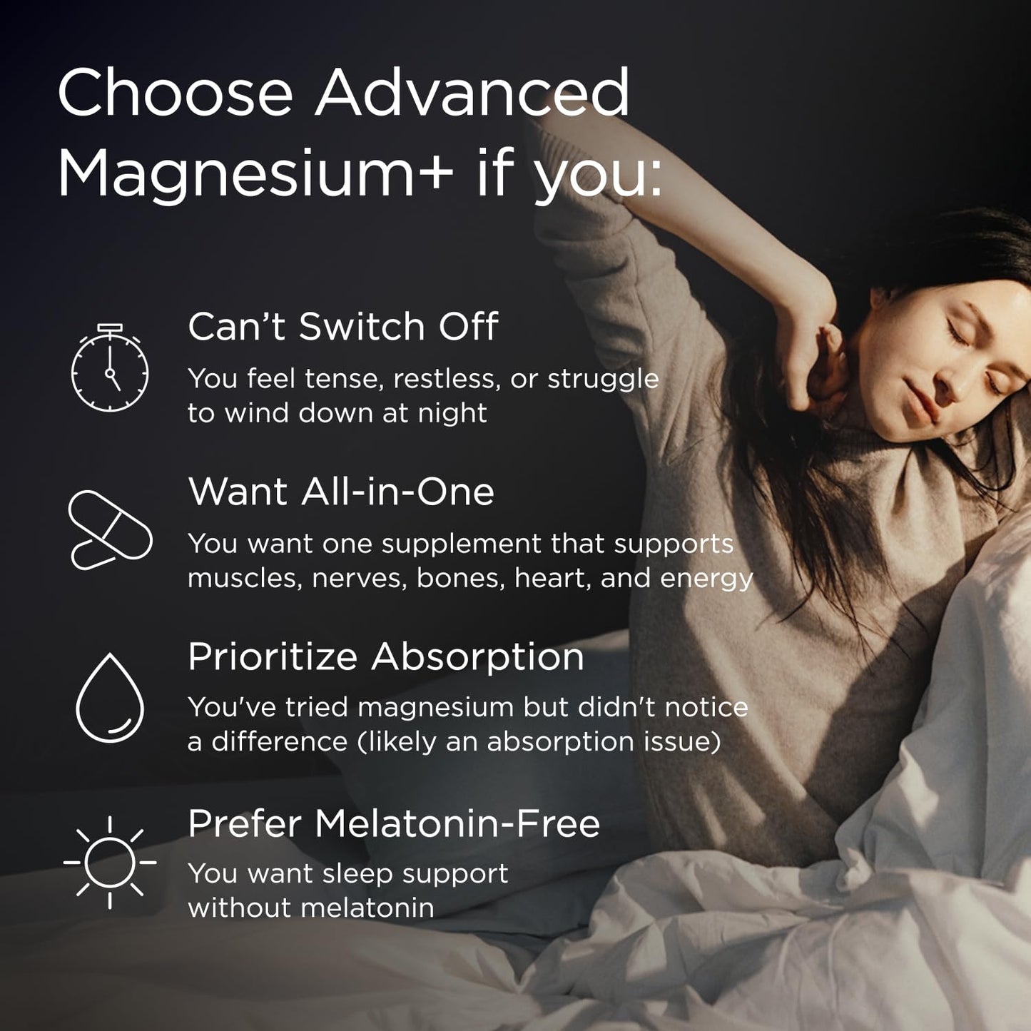 JSHealth Magnesium Supplement for Sleep. 400mg Triple-Form Glycinate, Citrate, Amino Acid Chelate JSHealth