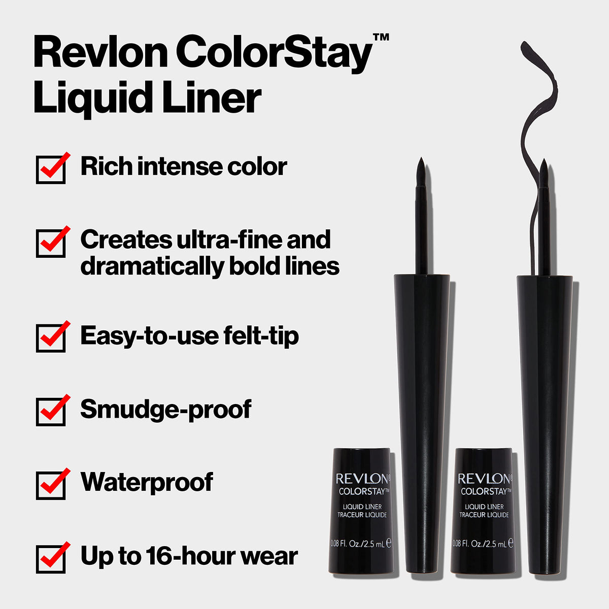 Revlon ColorStay Liquid Eyeliner, 251 Blackest Black, 0.08 Fl Oz REVLON