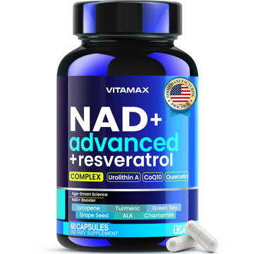 Liposomal NAD+ Supplement Extra Strength | Urolithin A, Resveratrol, CoQ10 - Women & Men - ALA, Green Tea, Quercetin, Lycopene | High Purity, Energy & Regeneration - Made in USA – 60ct Vitamax buy australia supplements