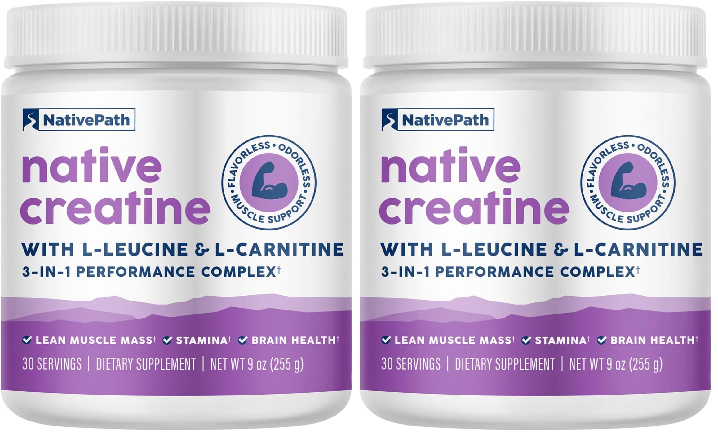 NativePath Creatine Monohydrate Powder with L-Leucine & L-Carnitine - Muscle Building Supplement for Men & Women - 30 Servings (Pack of 2) NativePath buy australia supplements