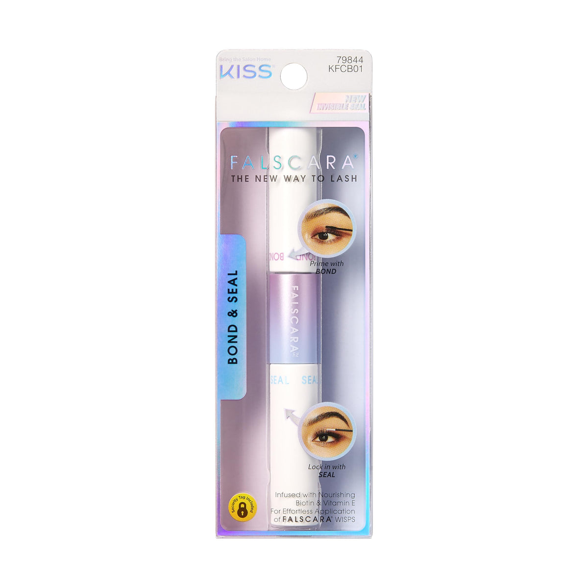 KISS Falscara DIY Eyelash Extension Bond & Seal Infused with Biotin & Vitamin E – Strong Gentle Comfortable Lash Adhesive for All Day Wear For Use With Falscara Lash Wisps, Remover, and Applicator KISS