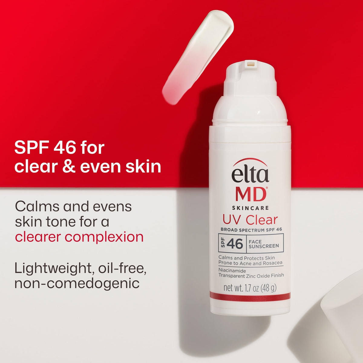 EltaMD UV Clear Untinted Face Sunscreen with Zinc Oxide, SPF 46, 1.7 oz EltaMD