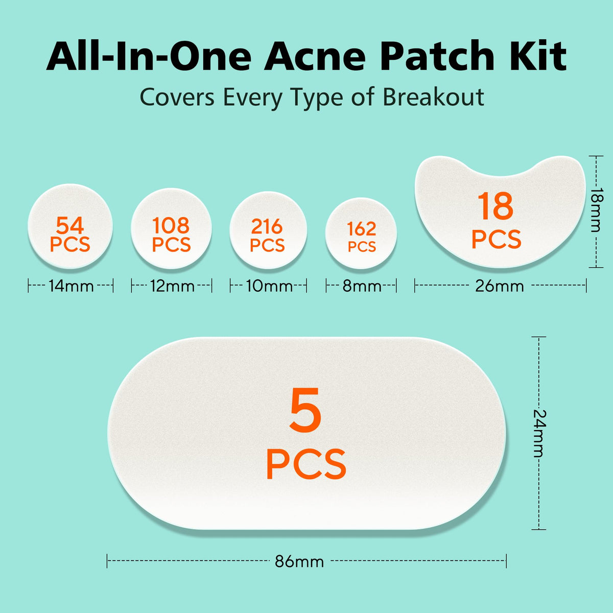 Dr.patch 563 Count Pimple Patches - Hydrocolloid Acne Patches for Face & Body, Invisible Thin, Large & Small Sizes for Whiteheads, Zits & Breakouts (Dots, Strip, Contoured 6 Sizes) Dr.patch