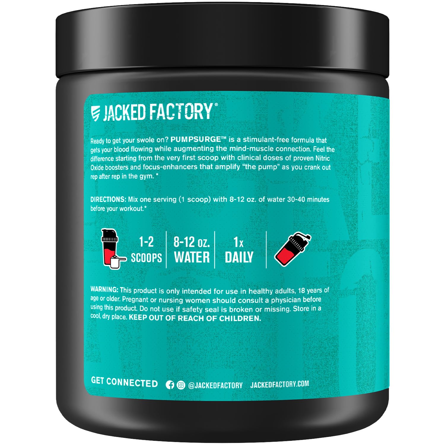 Jacked Factory Pumpsurge Caffeine Free Pre Workout for Men & Women - Booster & Stim Free Pre Workout - Intense Pumps, Enhanced Focus - 30 Servings, Cherry Limeade 8.83oz Jacked Factory buy australia supplements