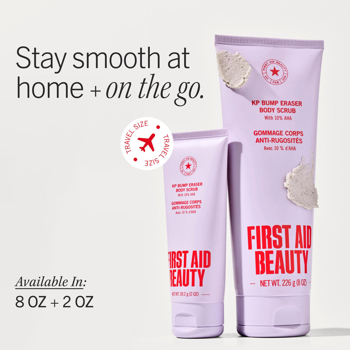 First Aid Beauty KP Bump Eraser Body Scrub, 10% AHA, 8 oz, Unscented First Aid Beauty