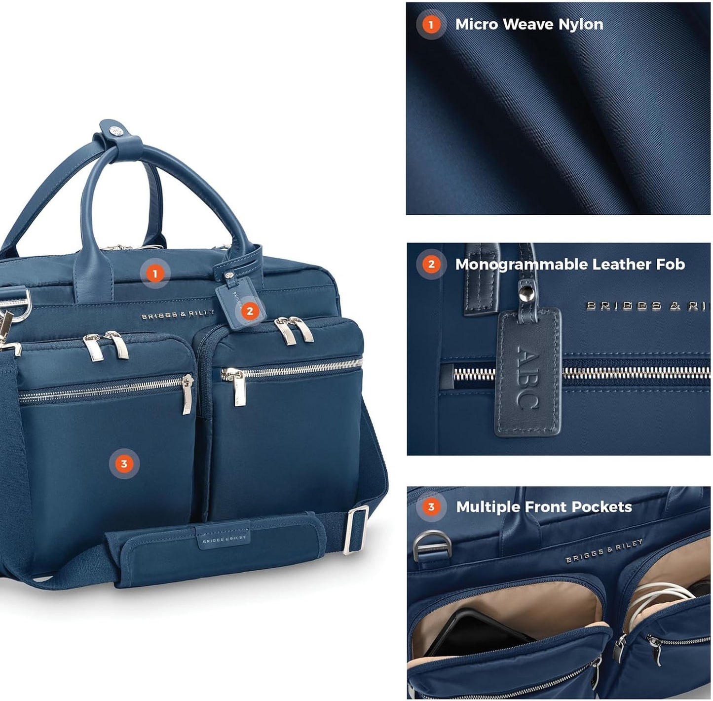Briggs & Riley Rhapsody Multi-Pocket Cabin Bag, Navy Gsupps Australia