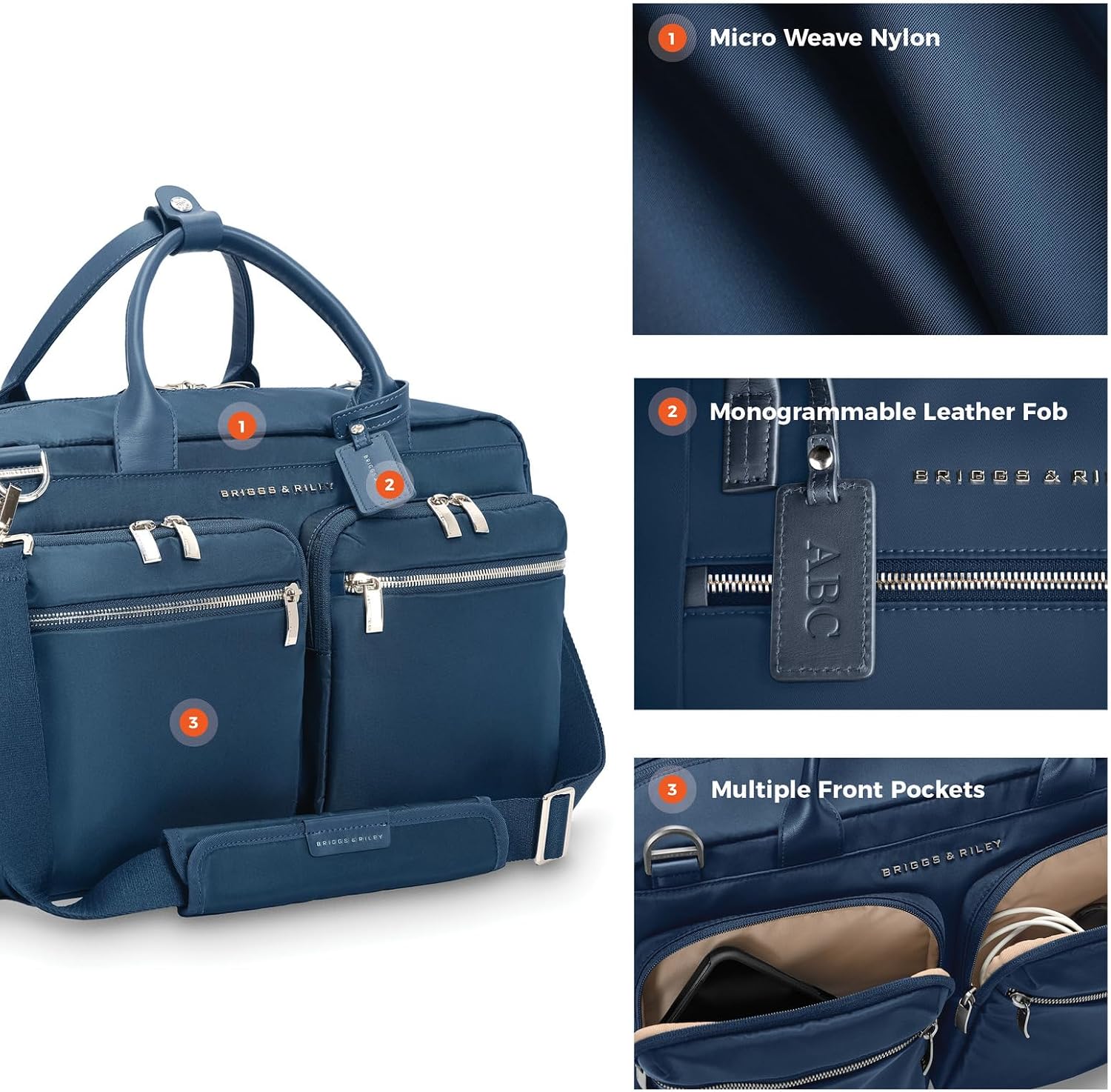 Briggs & Riley Rhapsody Multi-Pocket Cabin Bag, Navy Gsupps Australia