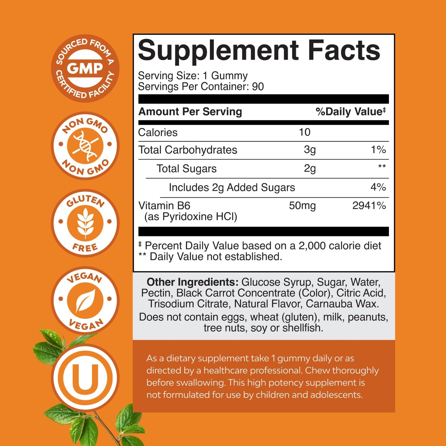 Potent Vitamin B6 Gummies for Adults - Potent Vitamin B Complex Supplements for Men & Women for Nervous System Support Mood & Immune System - Vegan Pyridoxine Chews for Energy & Metabolism - 30 Count Gsupps Australia