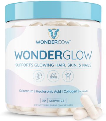 WONDERCOW Hair Skin and Nails Vitamins w/Bovine Colostrum, Collagen, Hyaluronic Acid, Biotin, Zinc, & Lactoferrin┃Supports Faster Hair Growth, Stronger Nails and Glowing Skin (30 Servings, Capsule) WONDERCOW buy australia supplements