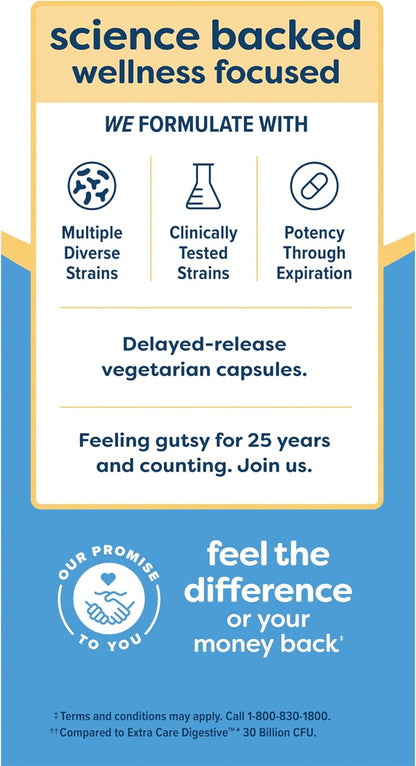 Renew Life Extra Care Digestive Probiotic Capsules, 50 Billion CFU Guaranteed, Daily Supplement Supports Immune, Digestive, Respiratory Health(1), L. Rhamnosus GG, Dairy, Soy and Gluten-Free, 90 Count | 90 Vegetarian Capsules | Supports Digestive, Immune Gsupps Australia