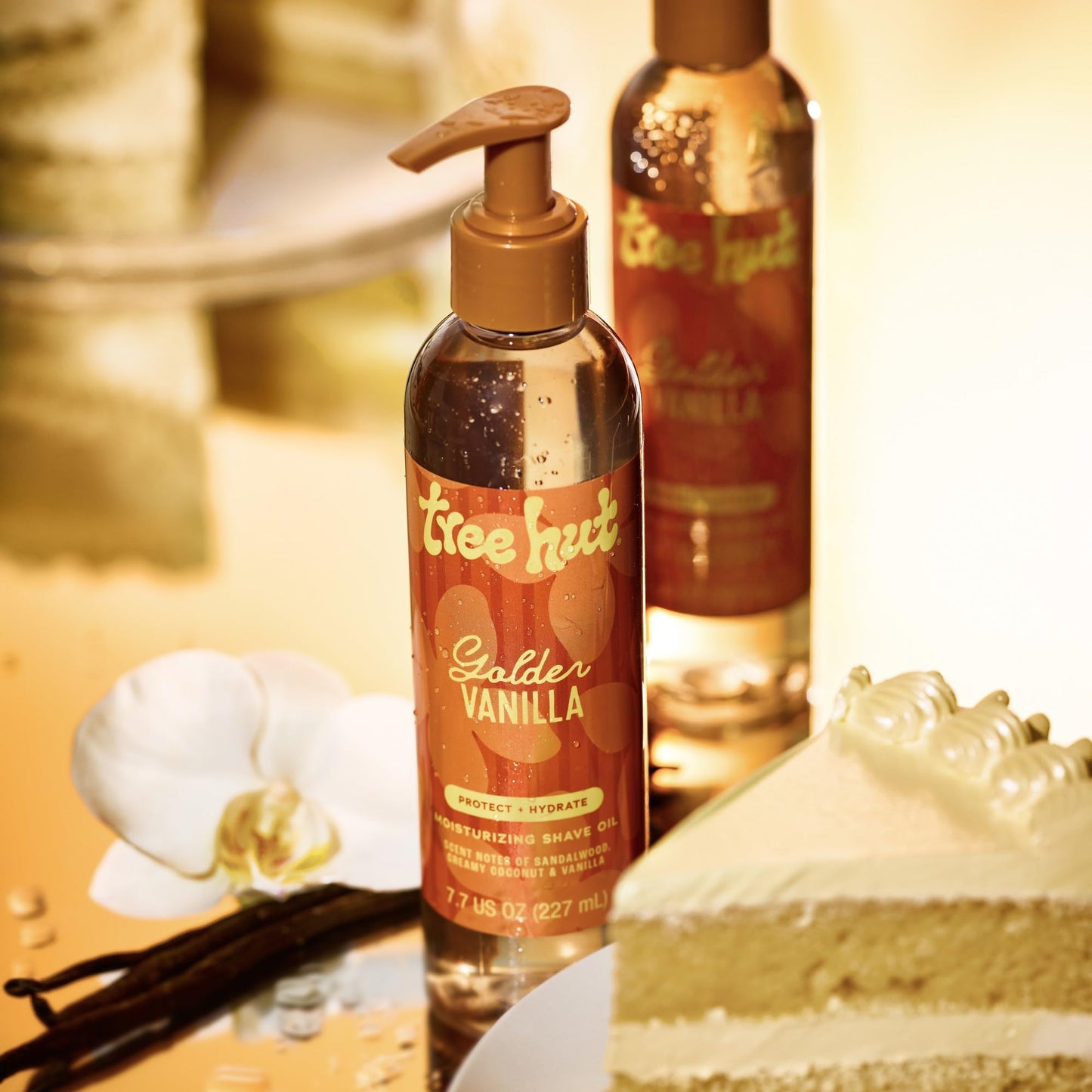 Tree Hut Golden Vanilla Moisturizing Shave Oil, Hydrating & Nourishing Shave with Shea Butter & Natural Oils, Helps Prevent Bumps & Irritation Tree Hut