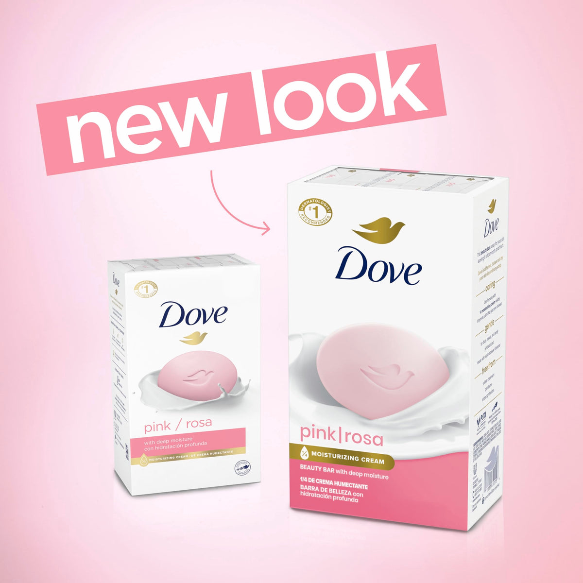 Dove Pink Rosa Beauty Bar Soap 8 Count, Cleanser, 3.75 oz I beauty bar Dove