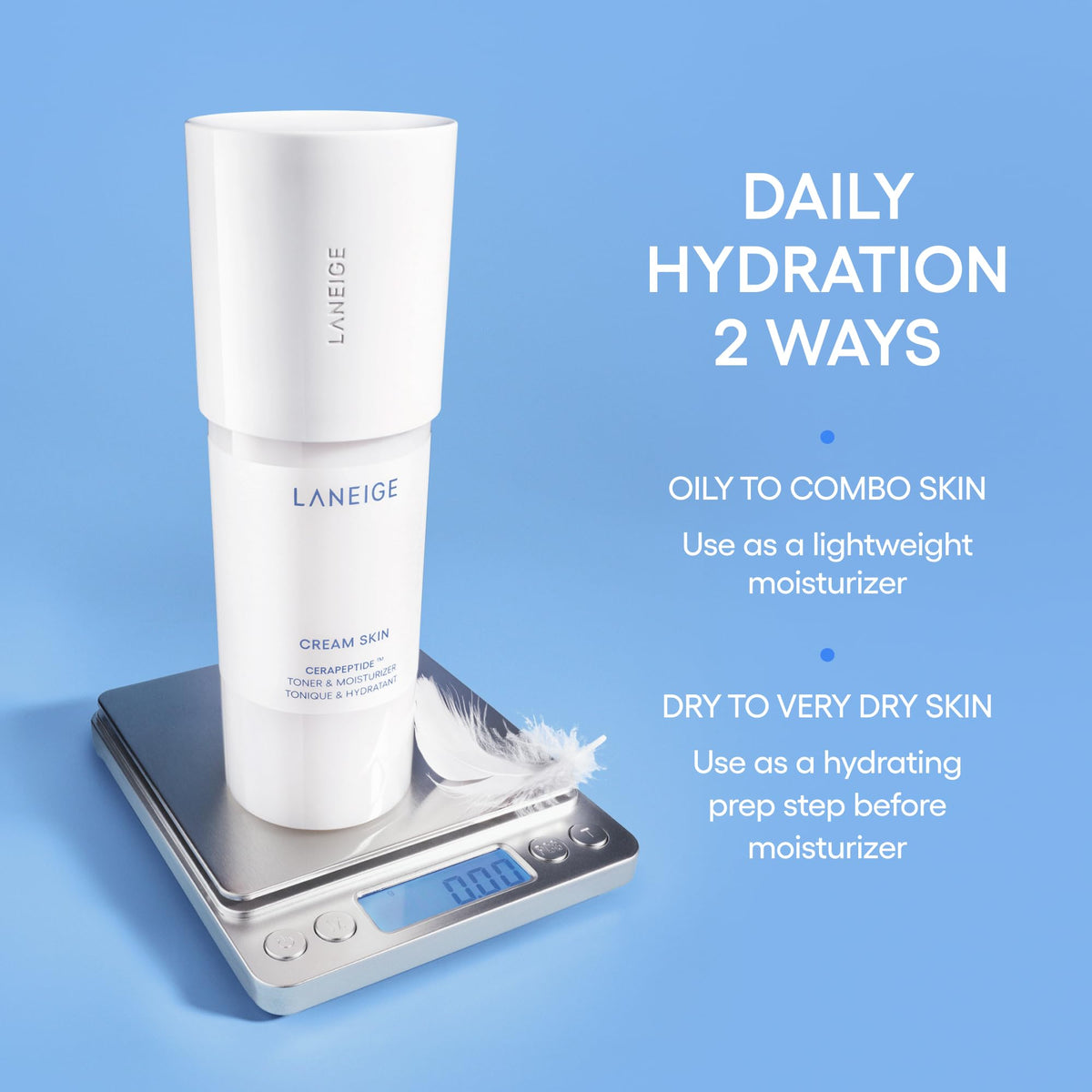 LANEIGE Cream Skin Face Hydrating Milky Toner: Lightweight Refillable Korean Toner & Moisturizer with Ceramides & Peptides for Soothing Hydration & Barrier Support | Korean Skin Care, 170 ml LANEIGE