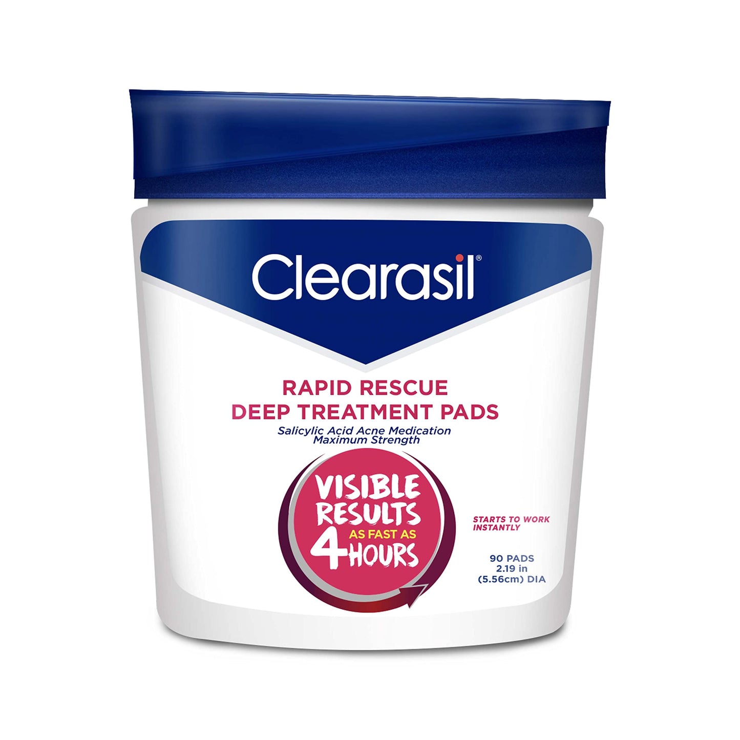 Clearasil Rapid Rescue Deep Treatment Acne Face Pads, Maximum Strenght with 2% Salicylic Acid Acne Clearasil