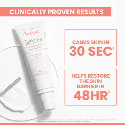 Avène Tolerance Control Soothing Recovery Cream, Sensitive Skin, 1.3 oz Eau Thermale Avène